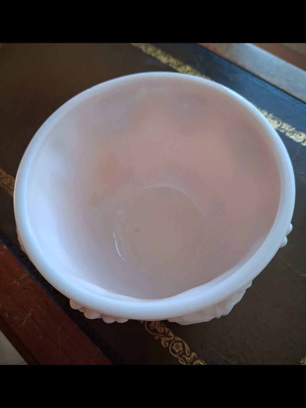 Vintage-Style Pink Milk Glass Covered Candy Dish - Picture 5 of 7